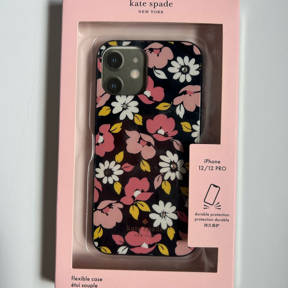Kate Spade Black and Pink Floral Phone Case
